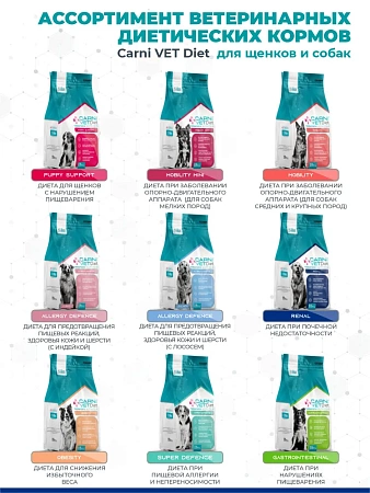 Корм для собак сухой CARNI VET Diet Renal Поддержание здоровья почек при ХПН, 2.5кг