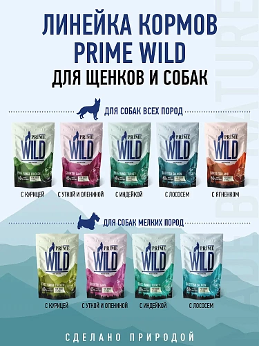 PRIME WILD GF SCOTTISH с лососем 12кг д/щенков и собак всех пород