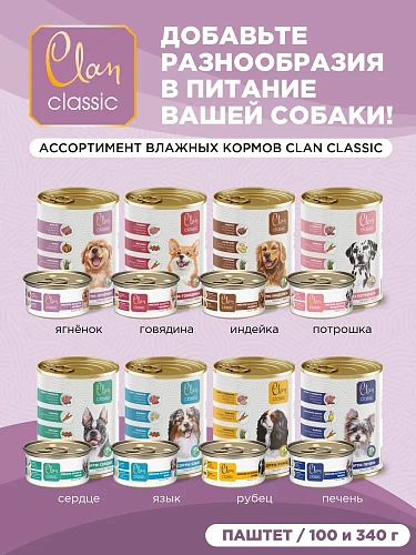 Сухой корм CLAN Classic Hypoallergenic 23/11для собак крупных и средних пород гипоаллергенный, ягненок и индейка с бурым рисом