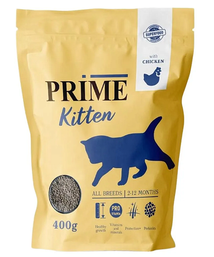 Сухой корм PRIME KITTEN для котят от 2 до 12 месяцев, с курицей