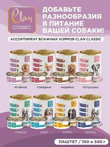 Корм для собак мелких сухой CLAN Classic Hypoallergenic 23/11 гипоаллергенный, ягненок и индейка с бурым рисом, 10кг