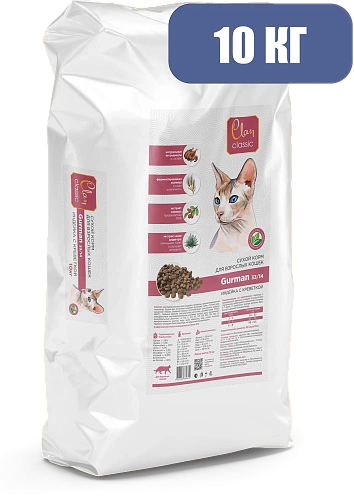 CLAN CLASSIC Gurman-33/14 индейка/креветки 10кг для кошек привередливых