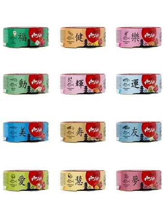 Корм для кошек влажный PRIME ASIA Тунец с голубой рыбой в желе, ж/б 85г, 12 шт.