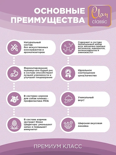 Корм для собак мелких сухой CLAN Classic Hypoallergenic 23/11 гипоаллергенный, ягненок и индейка с бурым рисом, 10кг