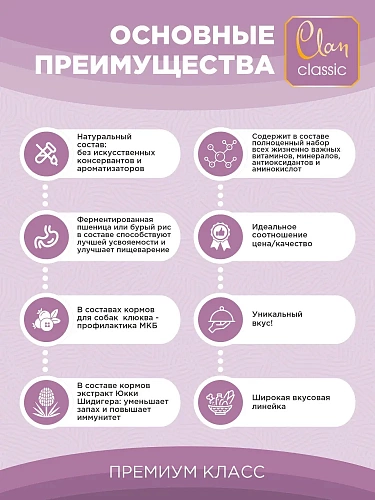 Сухой корм CLAN Classic Hypoallergenic 23/11для собак крупных и средних пород гипоаллергенный, ягненок и индейка с бурым рисом