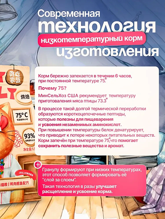 Greedy Family "Утка с треской" корм запеченный для взрослых кошек и котят, 1.5кг